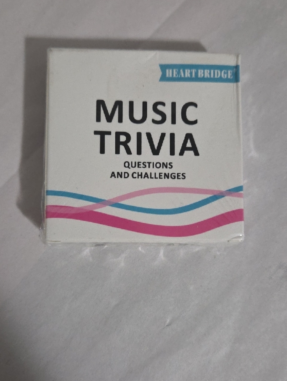 Music Trivia Card Game - White with Pink & Blue Accents